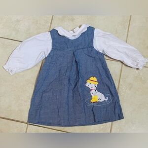 Charming Blue Gingham Dress with Dalmatian Patch